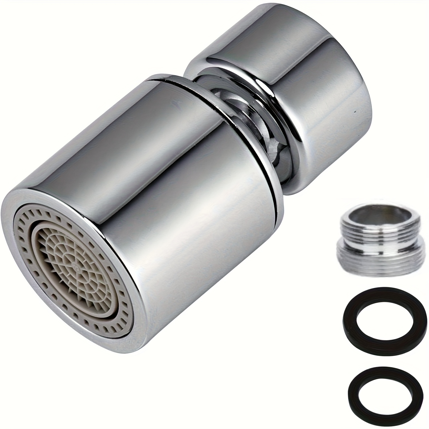 TEMU Un juego de 4 adaptadores de purificador de agua con aireador: 1 adaptador + 1 conector + 2 juntas. Adaptador de función, compatible con