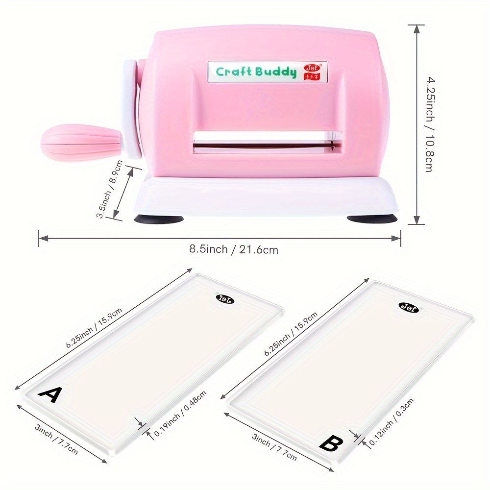 TEMU 5 Kleuren Stansmachine Embossing Machine/1 Set A&B Acryl Snijpads voor Scrapbooking Papier Knutselwerk Snijmachine Gereedschap - PE Materiaal,