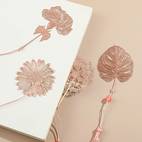 set of 4 seasonal leaves metal bookmarks with tassels creative reading guide ideal gift for mothers day christmas and sisters birthdays