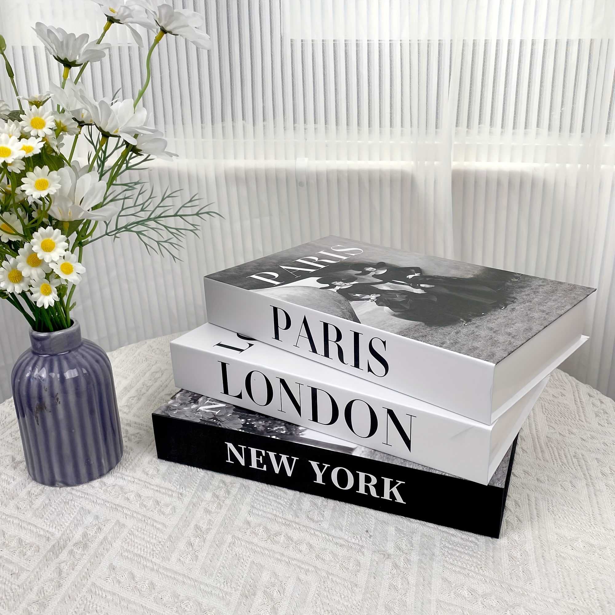 Image of 3pcs Minimalist Luxury Decorative Books, Home Interior Decor Items, Books For Hotel, Café, And Decoration, Coffee Table Book Decor, Suitable For Living Rooms And Bedrooms