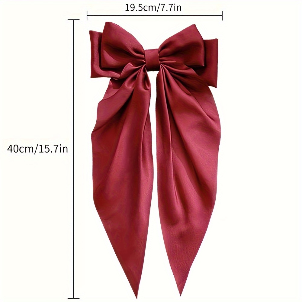 elegant ribbon bowknot decorative hair clip vintage solid color hair decoration   accessories for women and daily uses details 3