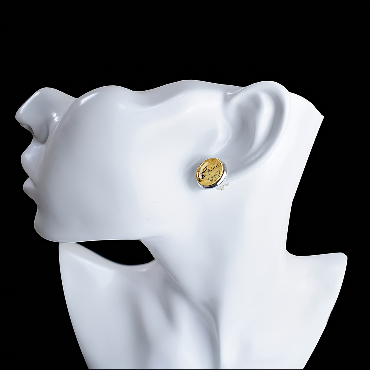 Women's Butterfly Earrings with Music Notes Design