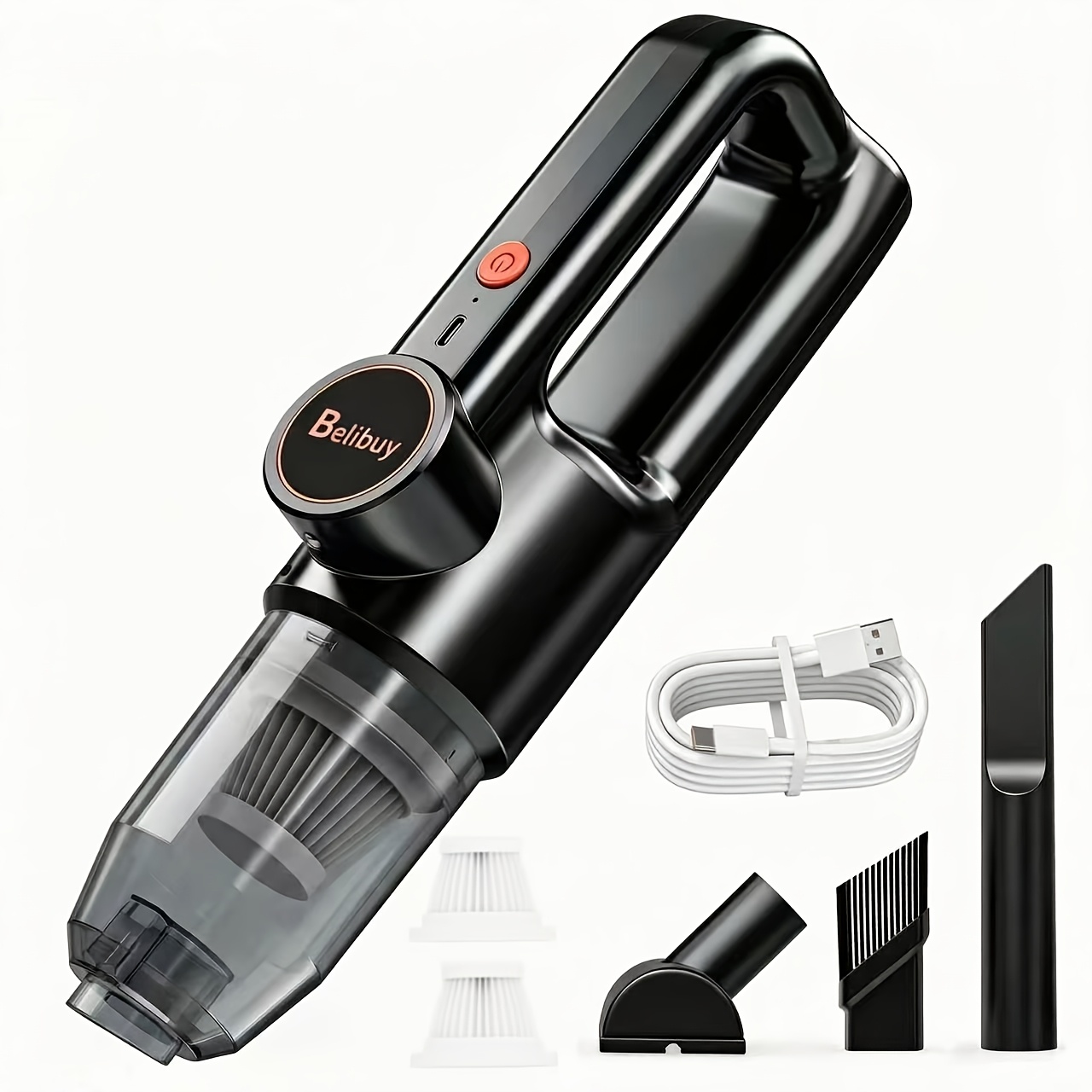 TEMU 50000 Rpm Vacuum, Lightweight Usb Charging Handheld Vacuum With Accessory Kit, Multi-use For Car, Sofa And Keyboard Cleaning