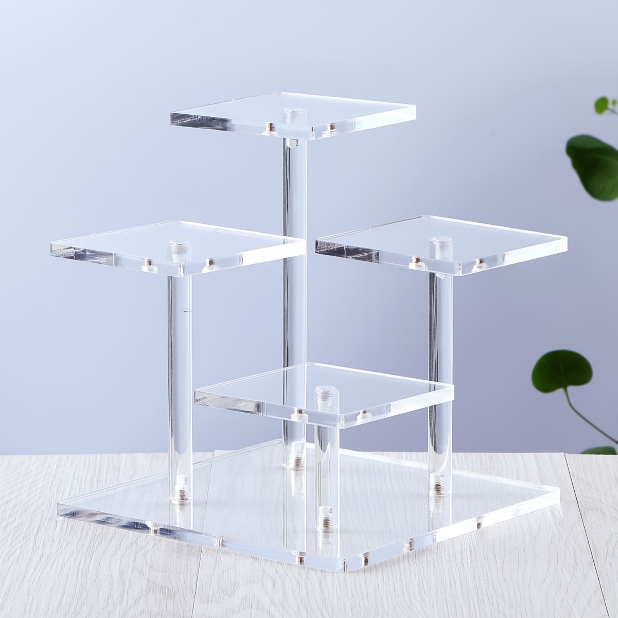 

1pc Acrylic Display Stand - Transparent, Ladder Design For Anime Figures, Perfume & Jewelry - Home, Office Decor, Handmade, Square, Contemporary Style