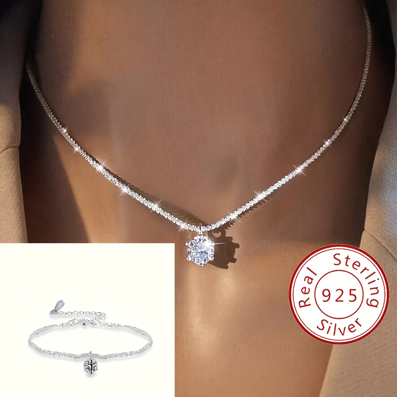 

925 Silvery 2 Piece Set, Day And Valentine's Day Gifts