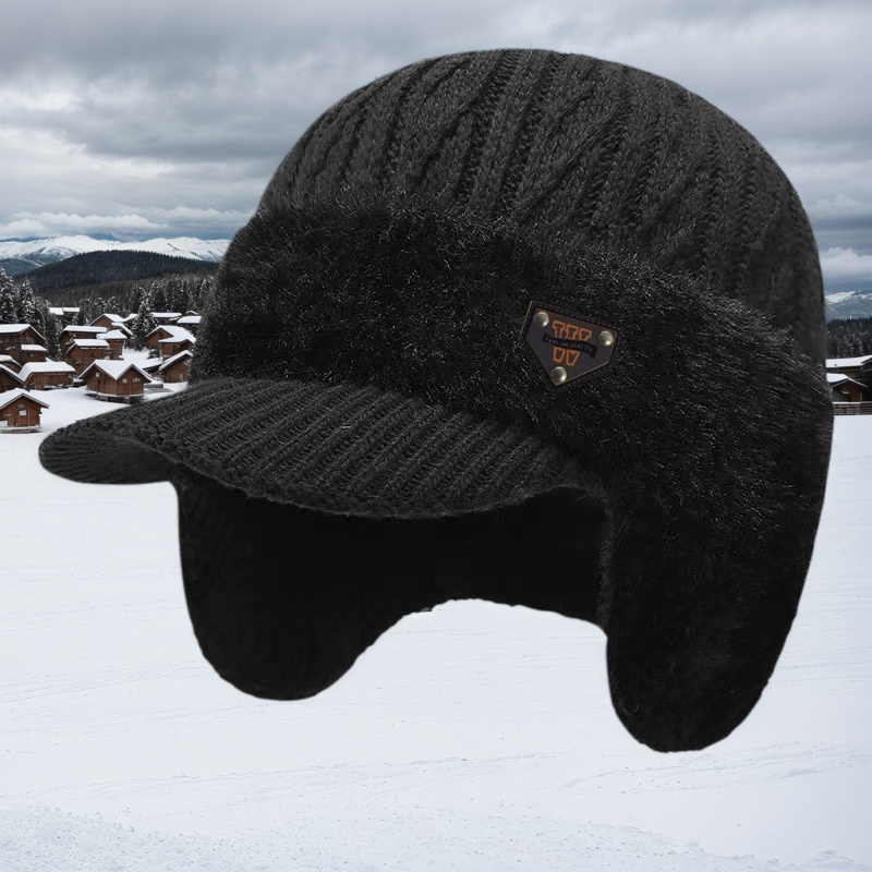 TEMU Nouveau Bonnet Ted épais pour homme, doublure chaude, protection contre , et les oreilles, pour l'hiver, cadeau de Noël en gros
