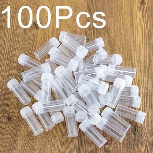 100pcs 5ml small plastic test tube bottles pet cap medicine pill capsule storage containers