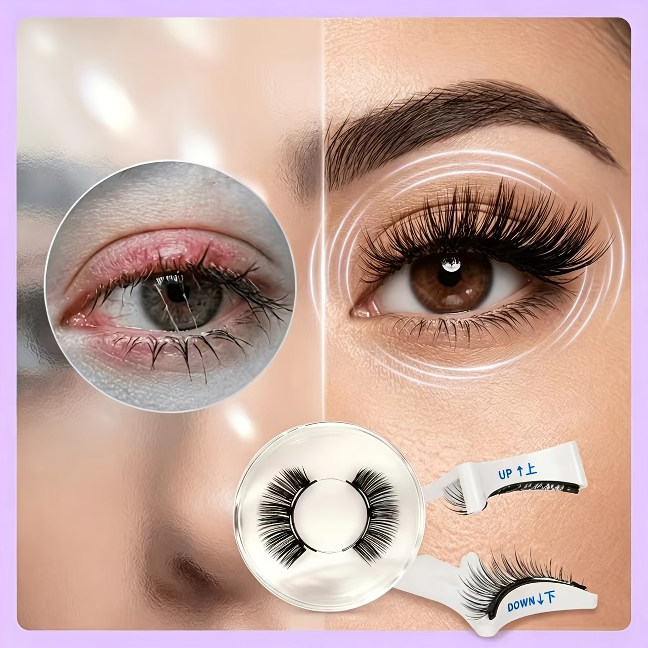 TEMU Magnetische Wimper Set - Geen Lijm Nodig, Herbruikbare Wimpers, Lijm-vrije Wimpers met Applicator, Makkelijk te Gebruiken, Make-up Assistent,