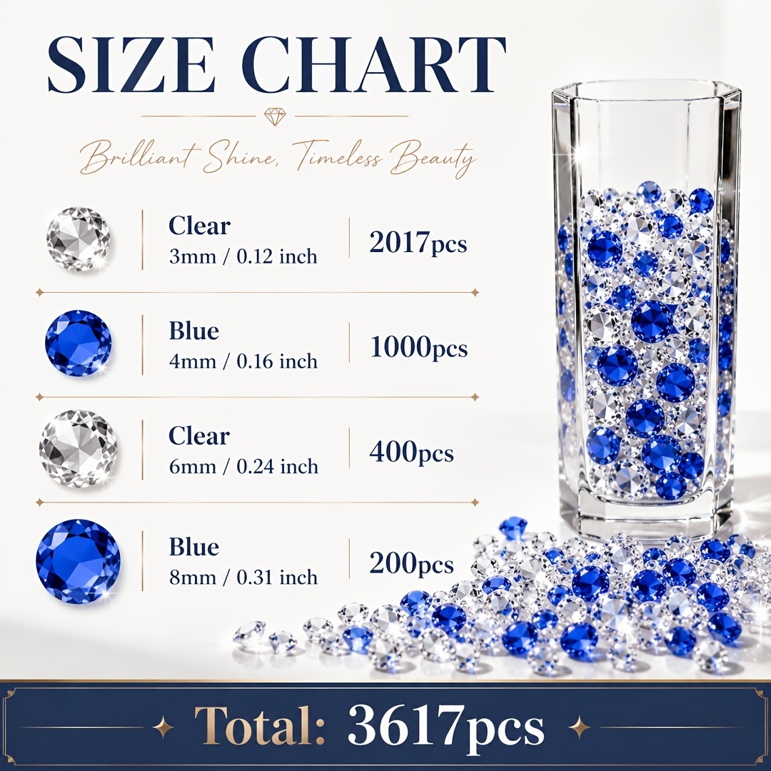 TEMU 3617pcs en Acrylique, Remplissage de Vase, Décoration Intérieure, Décorations de Noël, Décoration de Jardin Extérieure, Cadeaux de Mariage,