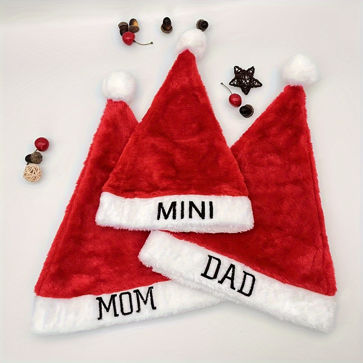 

Christmas Santa For Set - Christmas Personalized "dad" And "mom" Embroidery For - Washable Knitted For Christmas Occasion