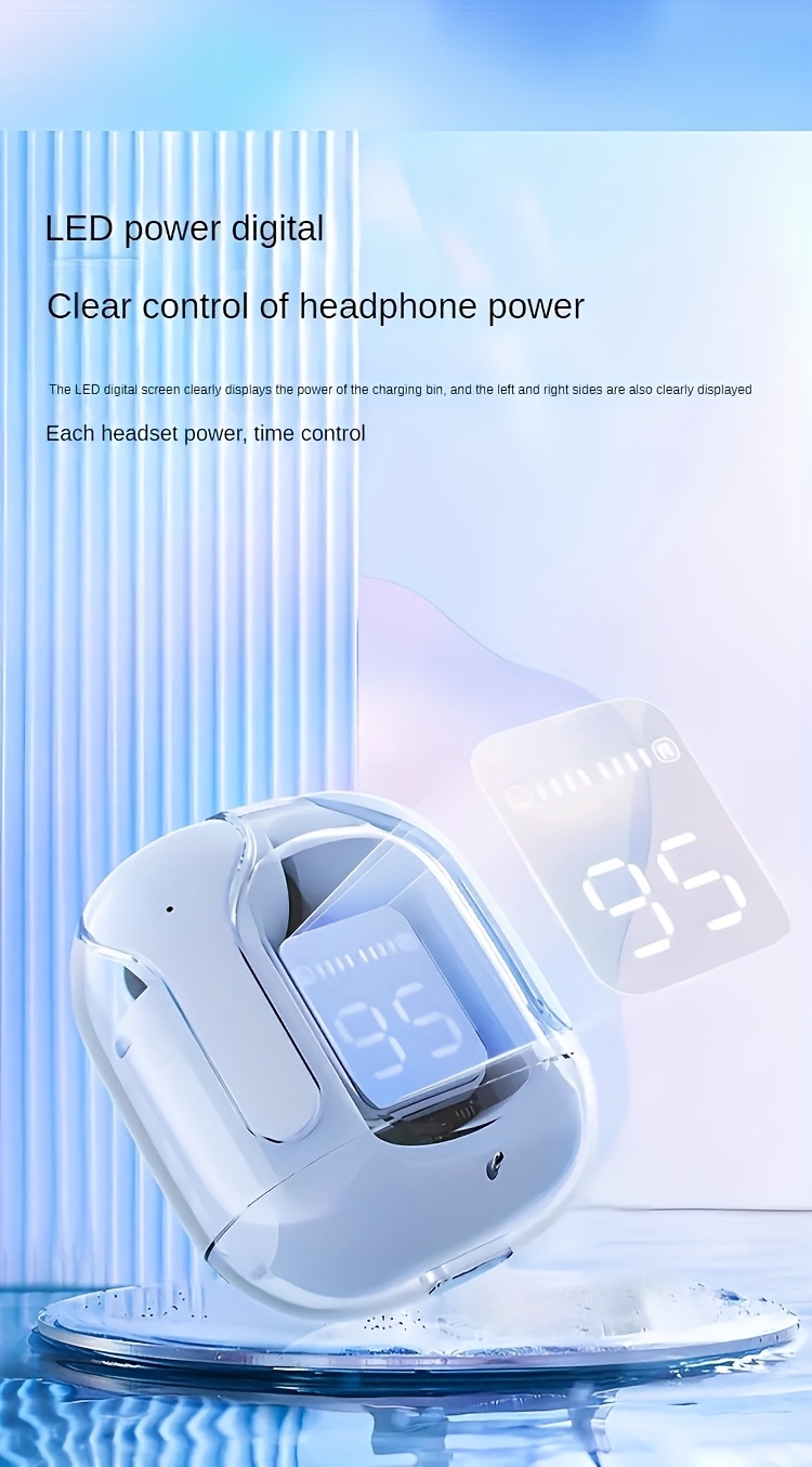 air31 auriculares deportivos inalámbricos para juegos, miniauriculares tws inalámbricos, estuche transparente,    , reducción de ruido,   voz, carga usb, temática de anime, para juego, uso adulto detalles 2