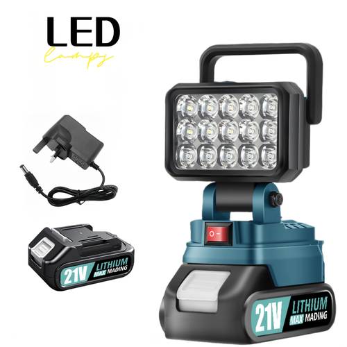 21v portable led work light outdoor flashlight spotlight work light lighting workplace lighting with one battery outdoor constructi lighting christmas gift