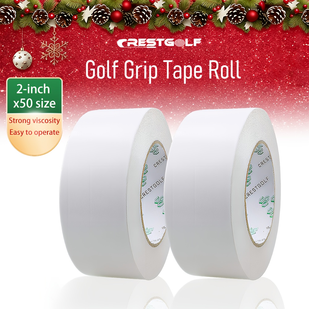 TEMU Golf Grip Tape Roll 2-inch X50 Specification - Solvent-activated Double-sided Tape Roll For Rewrapping Golf Club Grips - Strong Adhesive