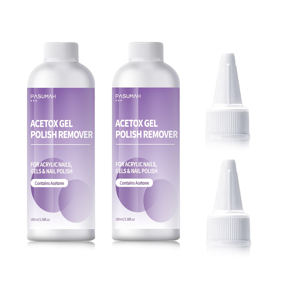 Pasumah 2pcs 75% Pure Nail Polish Remover, Professional Strength - Soak-off Gel Polish Remover, Works For Natural/artificial/acrylic/sculptured Nails, Removes Nail Glue & Glitter
