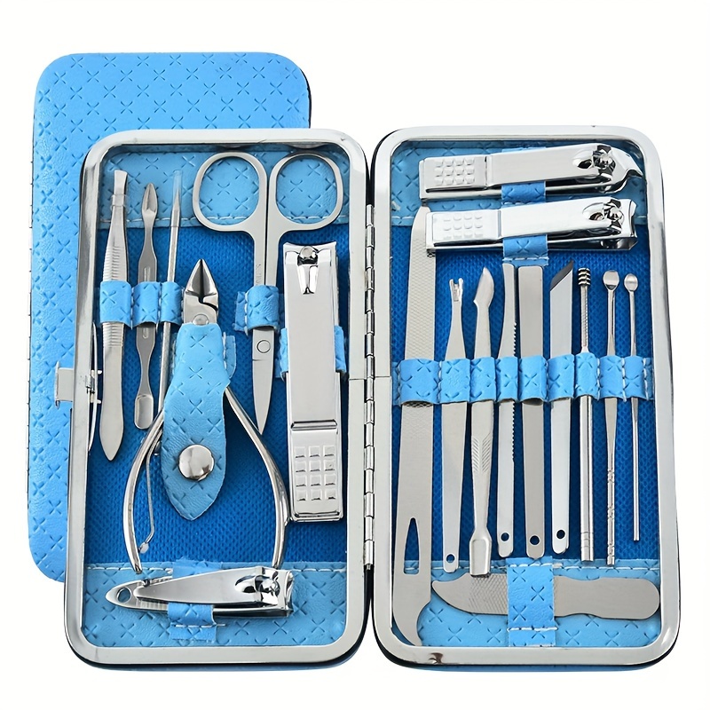 

A Set Of 19 Nail Clippers, A Manicure Set, A Stainless Steel Professional Pedicure Set Suitable For Nail Care Tools.