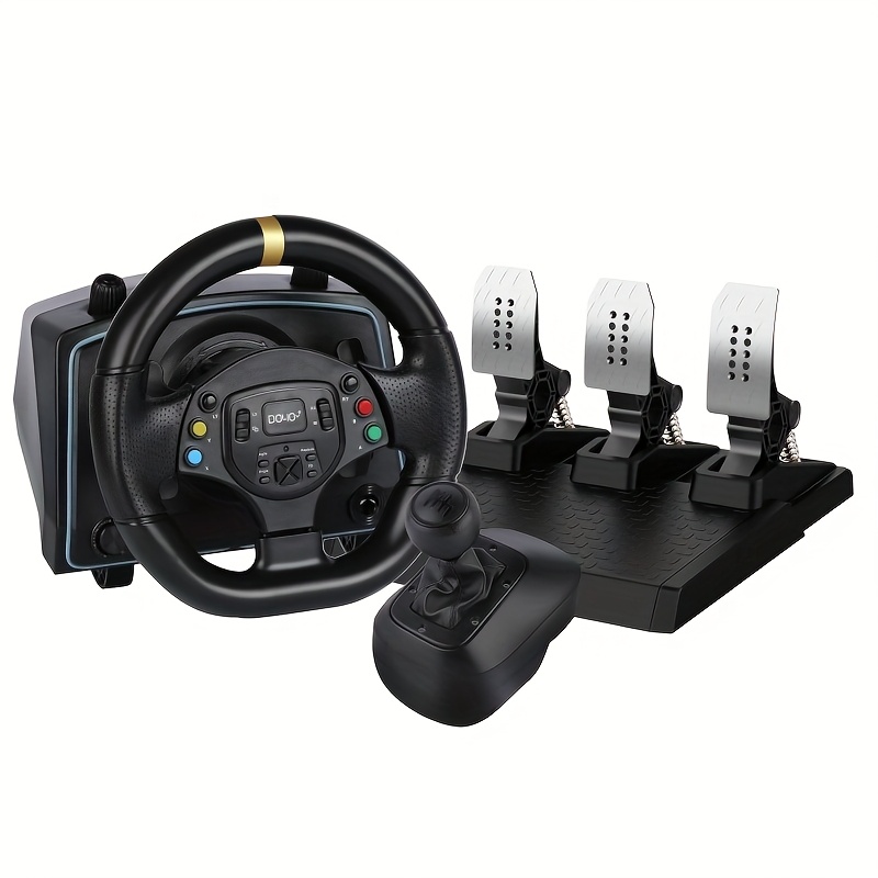 TEMU Nbcp 1080° Gaming Steering Wheel With Responsive Hall-effect Metal Pedals And Dual Vibration ; Steering Wheel, Truck Game Steering Wheel, Racing