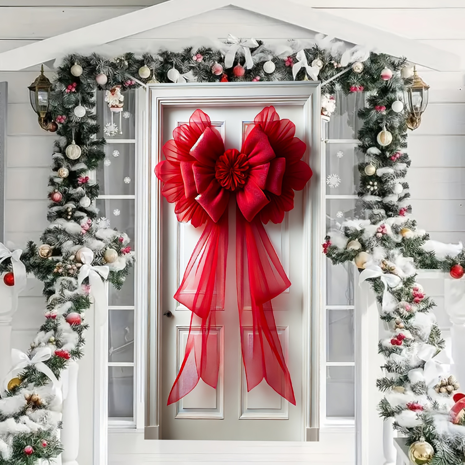 

Red Bow Christmas - 35.4x70.8 , For Entryway &