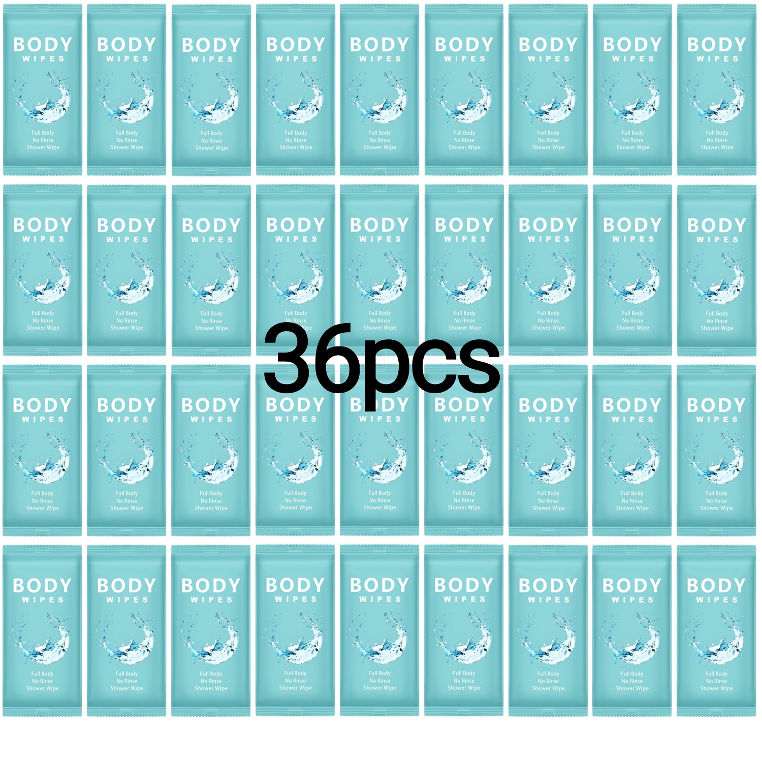 36pcs Cloths & Towelettes Xl Rinse- Wipes - Individually Wrapped - Wipes With Aloe - Bathing Washcloths For Adults, Women, Men, Homeless, Hiking, Gym - Travel Size Personal Cleansing Hygiene