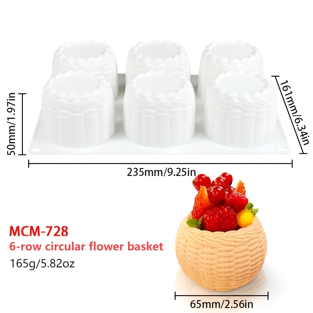 6- Silicone Mold Easter Mother Plot Round Flower Basket Mousse Cake Silicone Mold Woven Texture Dessert Baking Cake Silicone Mold Ice Cream Drop Glue Mold
