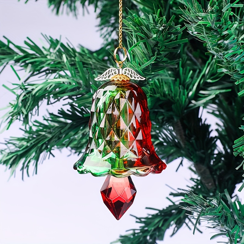 Image of 1pc Bell Crystal Prism Catcher - -dispensing Hanging Chandelier For, For Christmas, New Year, Valentine' & Graduation Decorations - /outdoor Ornament (no Feathers)