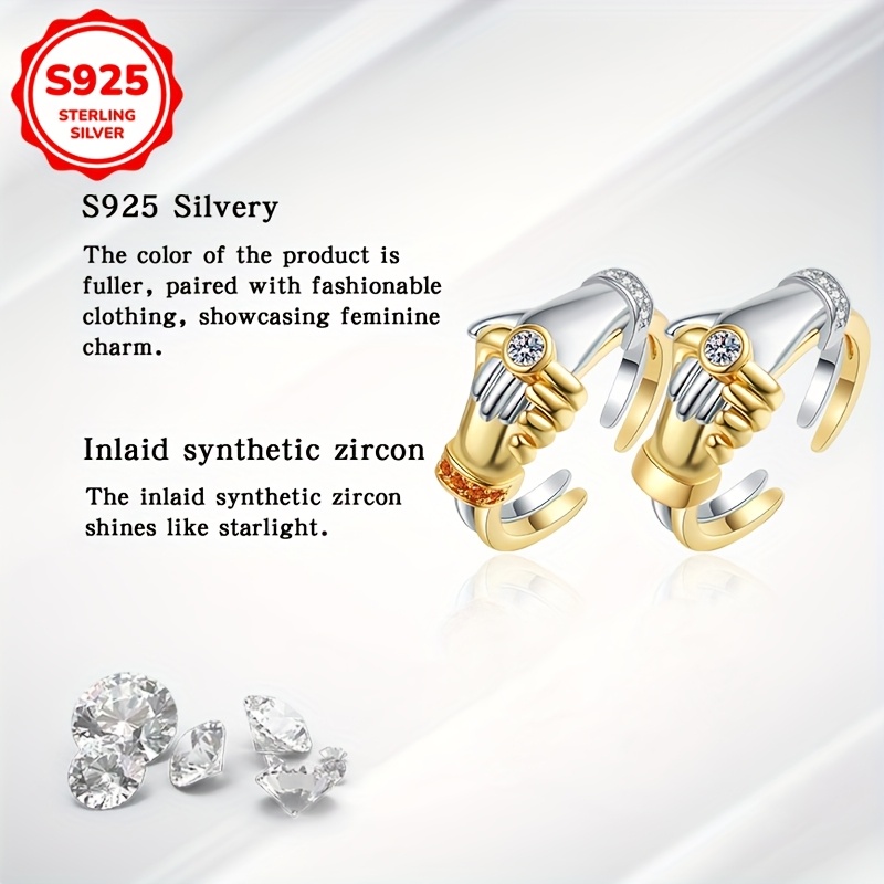 Women's Adjustable Open Ring in 925 Sterling Silver