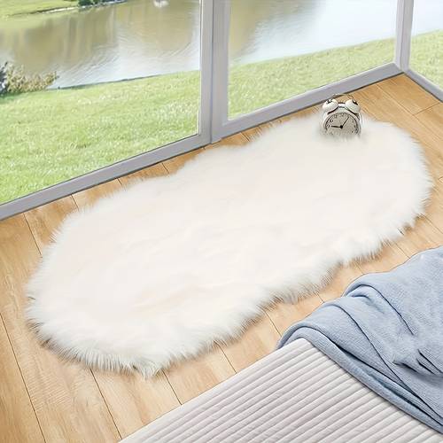 1 fluffy sheepskin rug non slip carpet for bedroom living room and game room washable and durable home decor and dorm