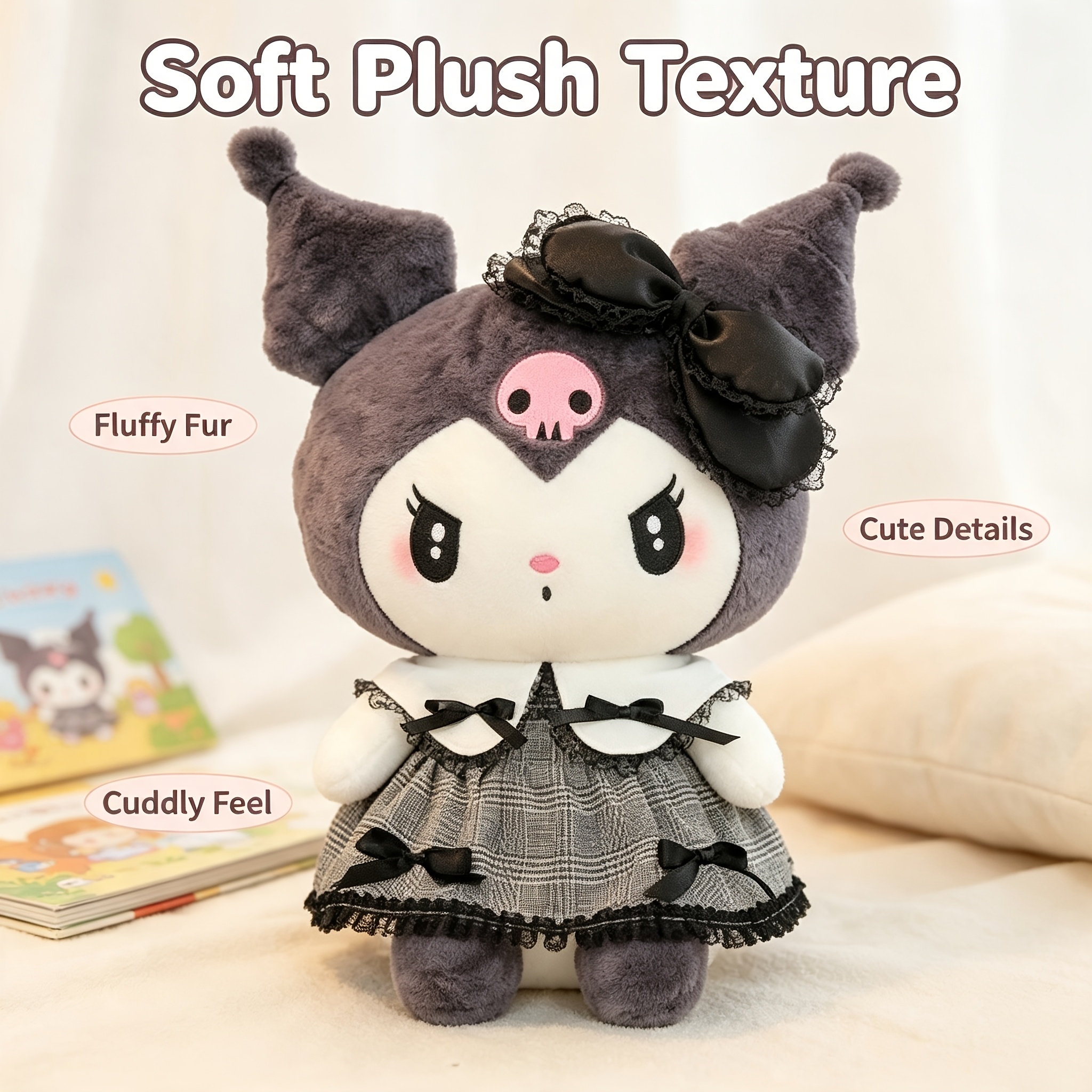 2pcs Melody And Kuromi Dolls, Cute 9.8-inch Dolls, Soft Polyester Fiber Filled Pillows, Home Decor, Suitable As Christmas Gifts For Children