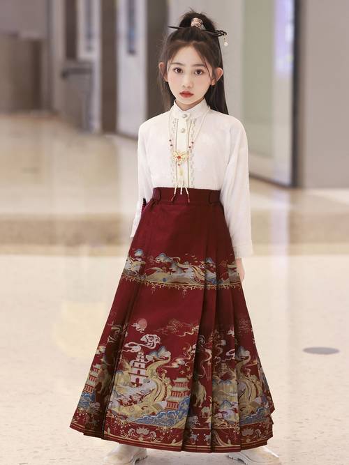 item picture horse faced skirt two piece suit new chinese suit fashion traditional hanfu skirt woven golden necklace not included chinese size please check the size guide