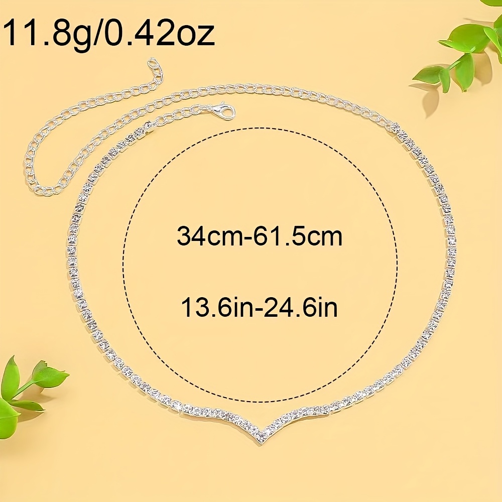Women's V-Shaped Rhinestone Necklace for Weddings