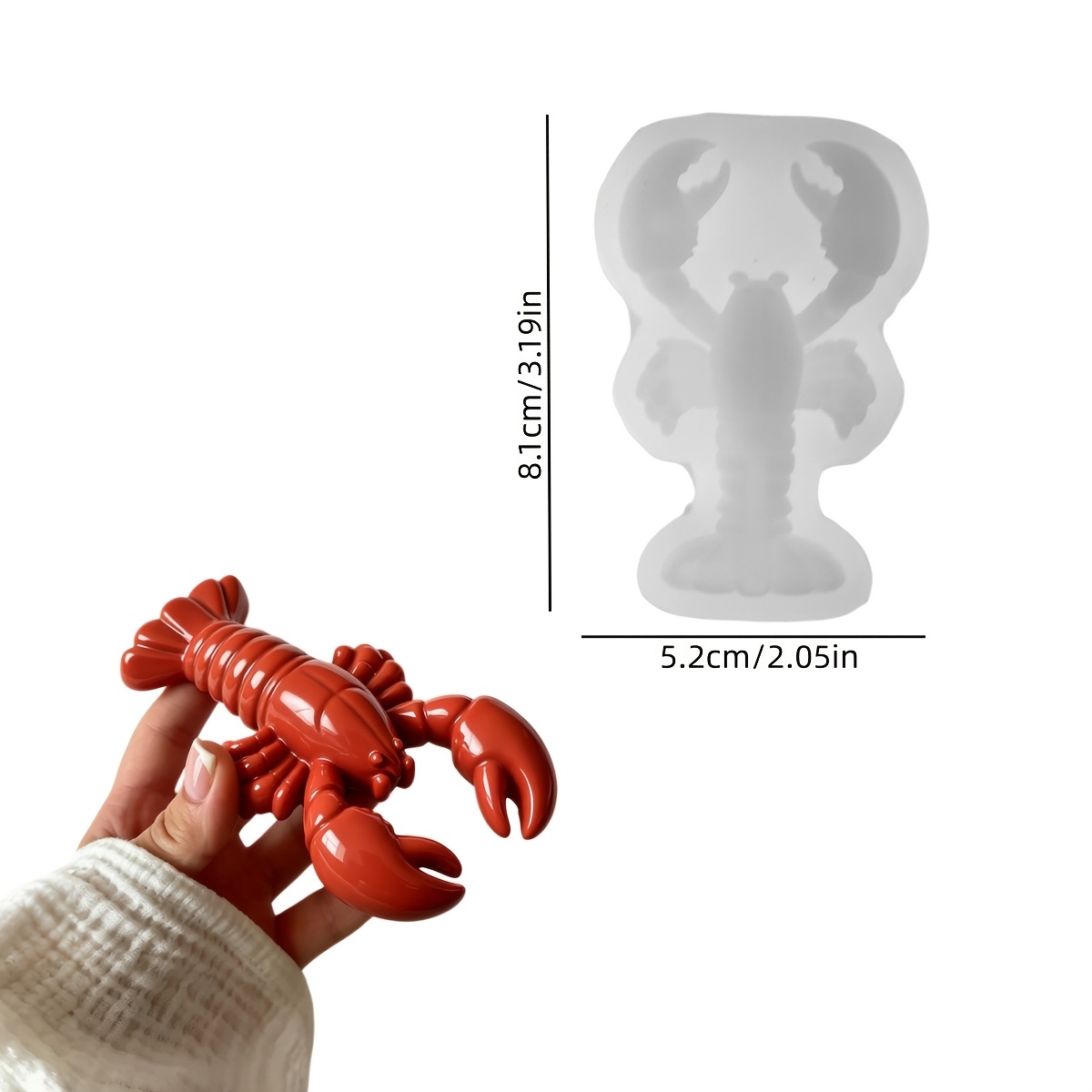 Image of Resin Silicone Mold 3d Lobster Candle Wax Crafts Mold Epoxy Resin Sea Life Animal Mold For Diy Clay Plaster Concrete Cray Mold Decorations Mold