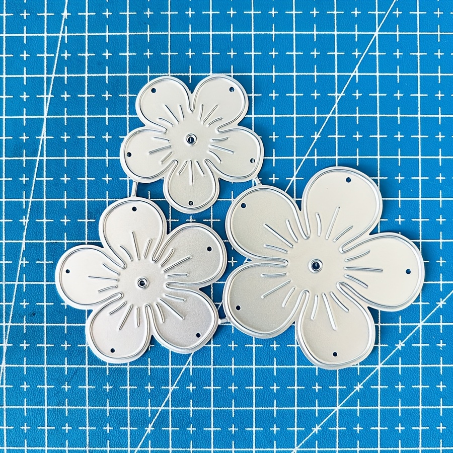 E-shop 3 Stück/Sorte Blütenblatt Metall-Stanzformen Schablonen für DIY Scrapbooking, Album, Papierkarten und Prägungsbasteln