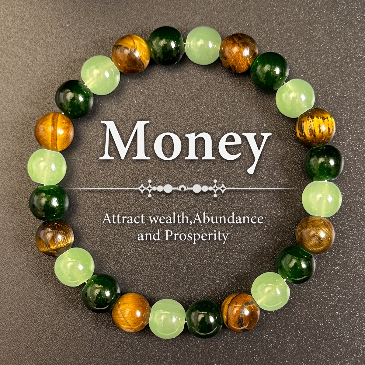 TEMU This Stylish Beaded Bracelet Featuring Green Glass And Eye Stones Is Ideal For Everyday Use At And Celebrations. It A Wonderful Present For Her