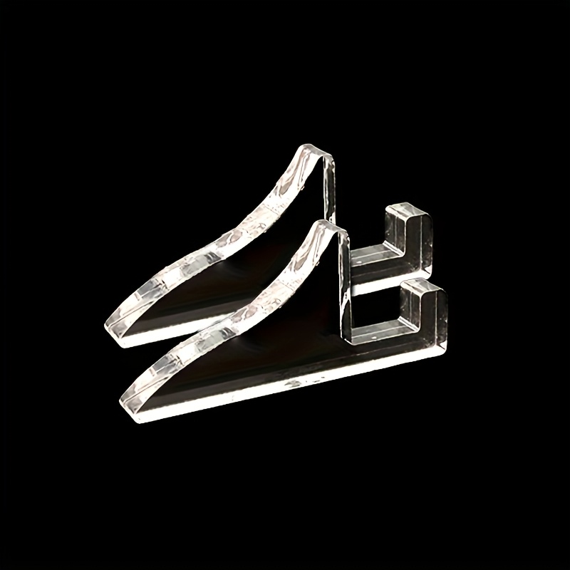 TEMU 2pcs Acrylic Photo Frame Stand, Transparent, Modern, Flexible, With Desktop Display For Photo Frame, Notebook, Certificates & Tablets, For Office Decoration