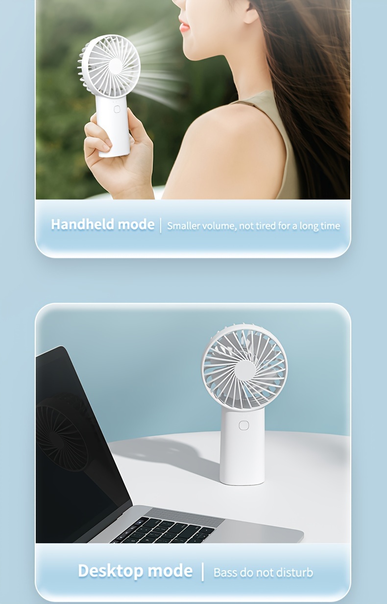 portable usb rechargeable handheld fan high velocity personal cooling device abs material with 1500mah lithium battery one click control cordless wearable design for indoor outdoor use details 9