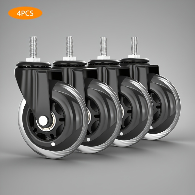 TEMU A Set Of 4, Metric M8/m10*20mm Screw Furniture Silent Universal Casters, Heavy-duty 3 Inch 75mm Pu Universal Casters, Suitable For All Kinds Of