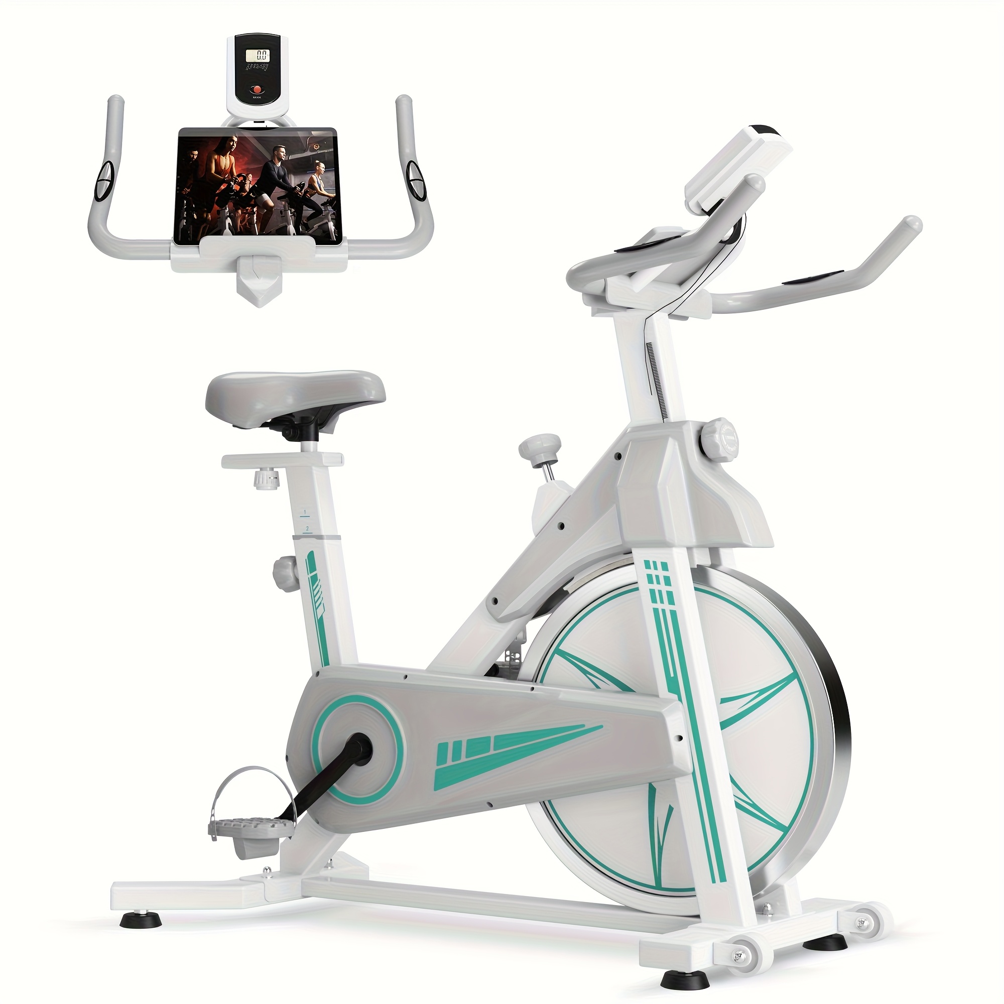 TEMU Sogeshome Exercise Bike, Brake Pad Stationary Bike For Home, Indoor Cycling Bike With Tablet Mount For Home Cardio&weight Loss, Fitness Bike For
