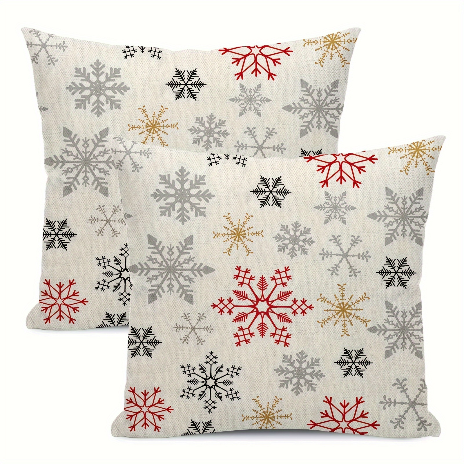 

2pcs Christmas Pillowcase Set - & , Zip , Washable For Sofa, Bedroom, , And Car