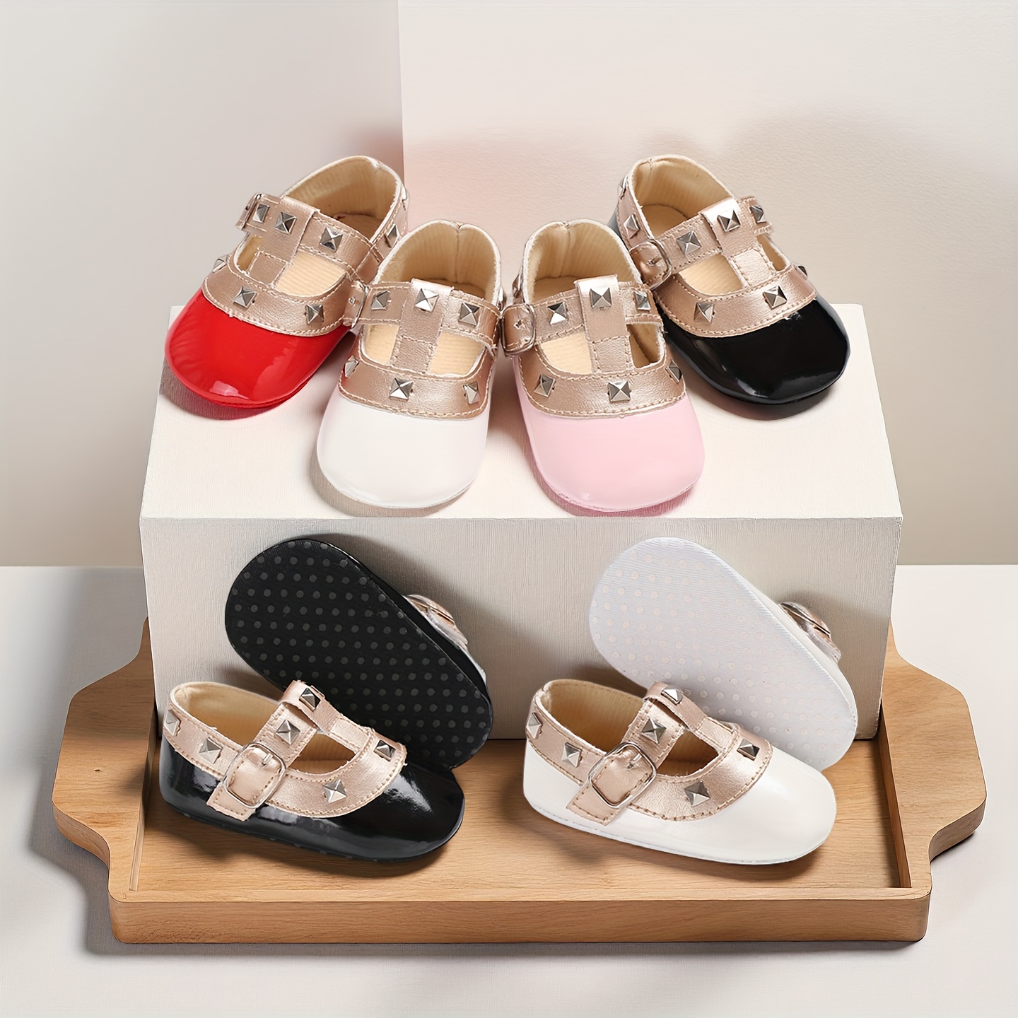 beccb78c-b24b-4576-a5e8-a0768ae8b0a5.jpg Baby Princess Shoes - Soft Sole Toddler Sneakers with Closure, Breathable Fabric Lining & Durable Synthetic Upper, 6 Color Options for Girls