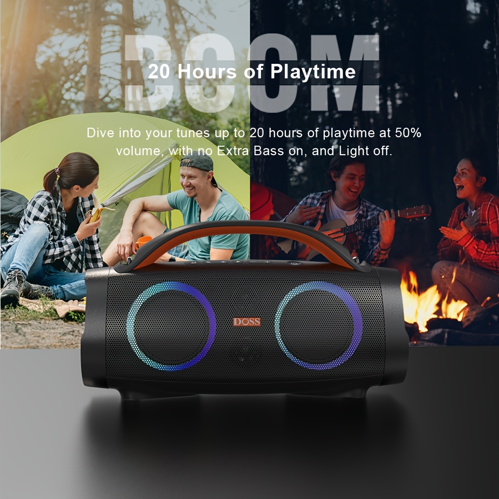 DOSS Portable Extreme Boom Pro Bluetooth Speaker with 100W Sound