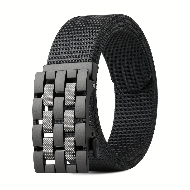 's Nylon Canvas Automatic Belt, Easy, Breathable, Versatile, Casual Outdoor Hunting Equipment Belt