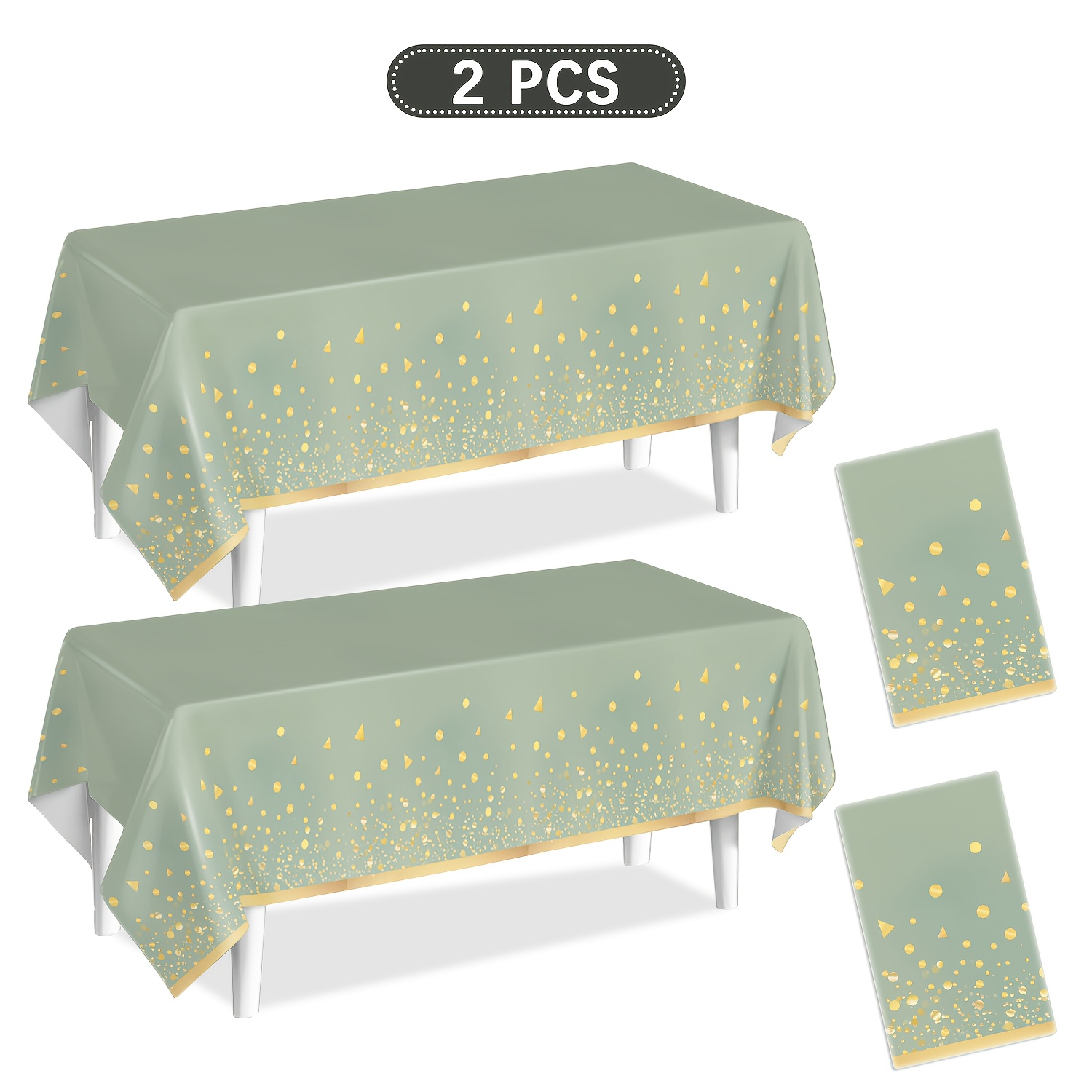 TEMU Party Tablecloths, 2pcs Sage Birthday Party Decorations, Baby Shower Party Tablecloths, Baby Shower Supplies, Christening Party Decorations,