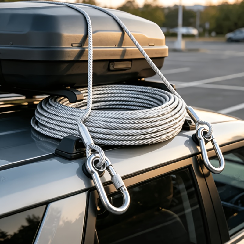 Heavy-Duty Stainless Steel Cable with Safety Cord & Hooks