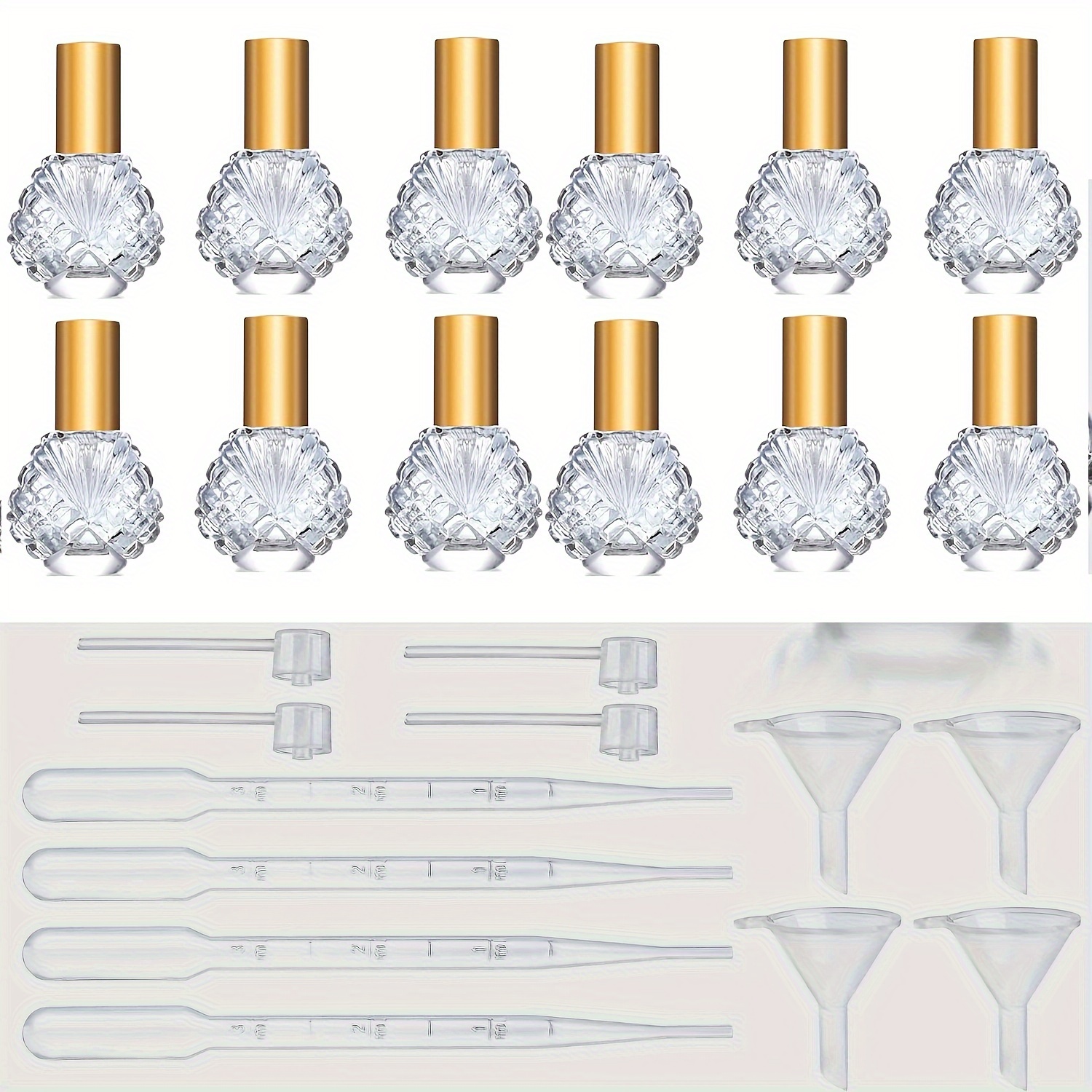 

Refillable 15ml Glass Perfume Set With Funnels & Pipettes - Leakproof, Portable Spray Bottles For Fragrance, Lotion, Essential Oils - High- Accessories, Empty Perfume Bottle, Dispenser