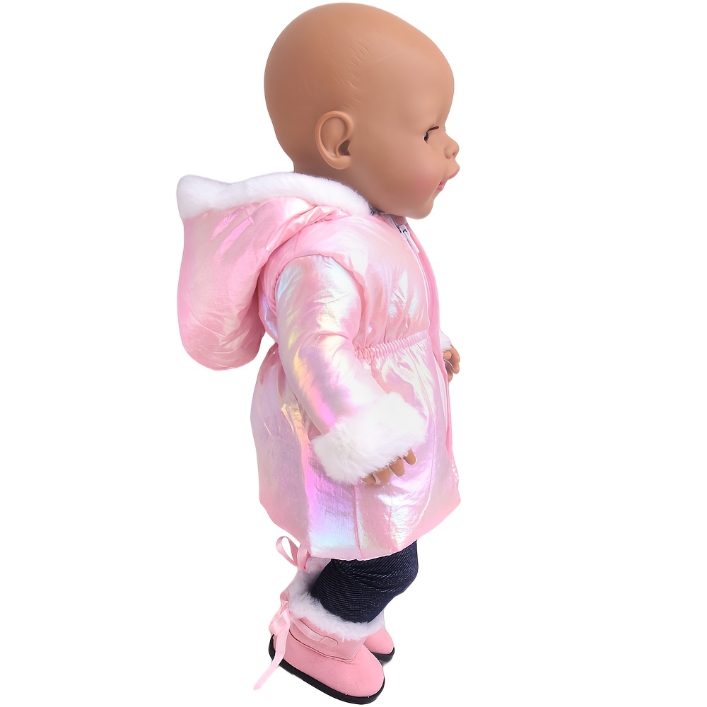 TEMU avec chapeau et vêtements à volants pour poupée, convient aux poupées de 38 à 43 cm (15-17 pouces), cadeau de Noël pour poupées (poupée et