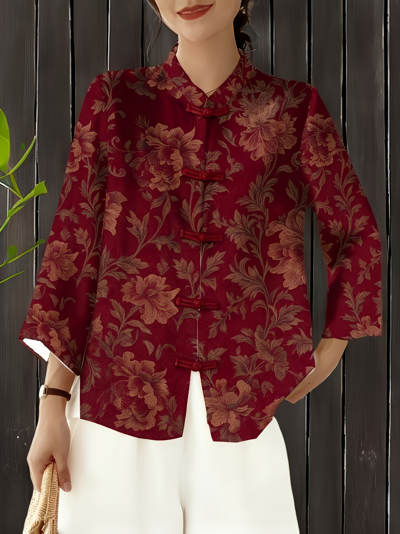damen vintage chinesischer kragen tang anzug