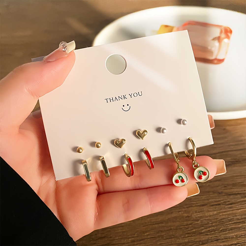 3 Pairs Faux Pearl Bow Earrings Set — Creative Gift