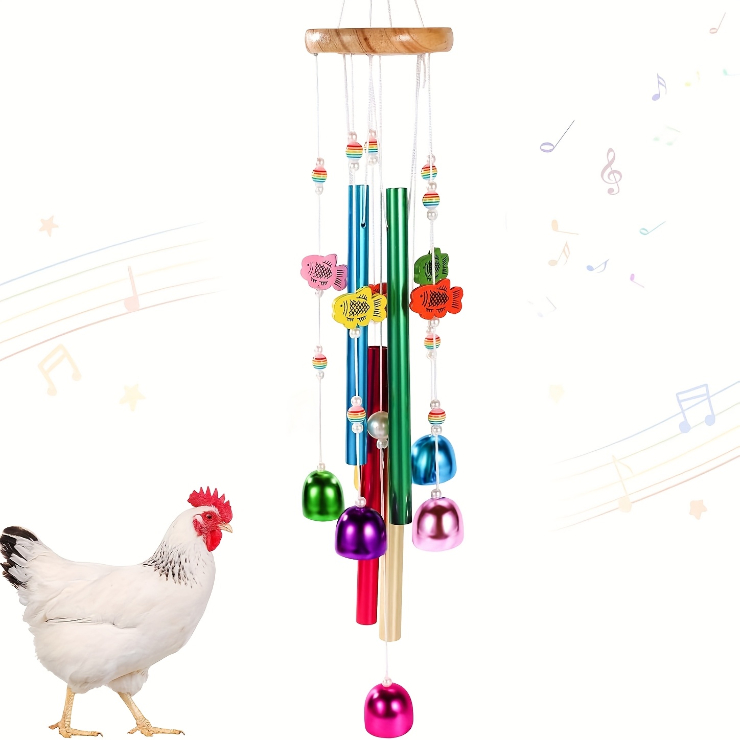 E-shop Hühner Spielzeug für Hühnerstall, Hühner Windspiel, Spielzeug zur Hühnerstallbemerkung, Hängendes Hühner Spielzeug mit bunten Glocken, Hühner