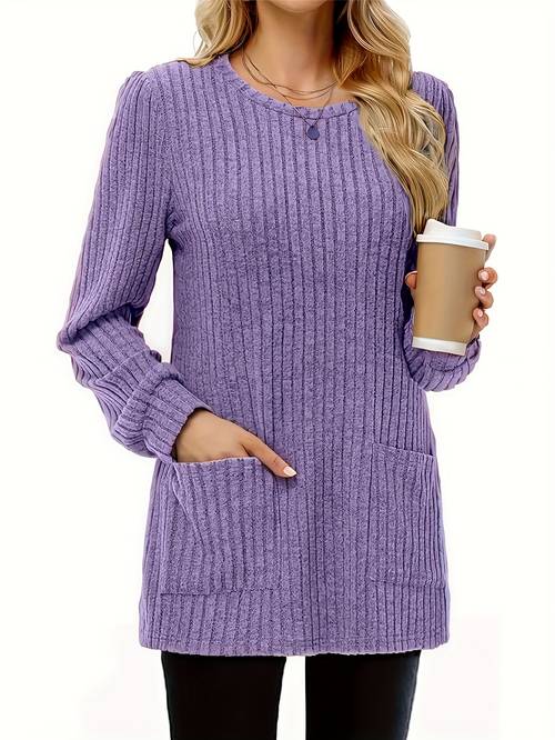 womens casual long sleeve round neck sweater essential loose fashion sweatshirt for autumn and winter womens sweatshirt