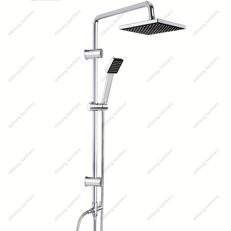 Image of Bathroom Showerhead Set With Shower System, Equipped With A Showerhead, Chrome Plated Shower Set With Abs Head, 20x20cm Shower ,for Shower Use Only