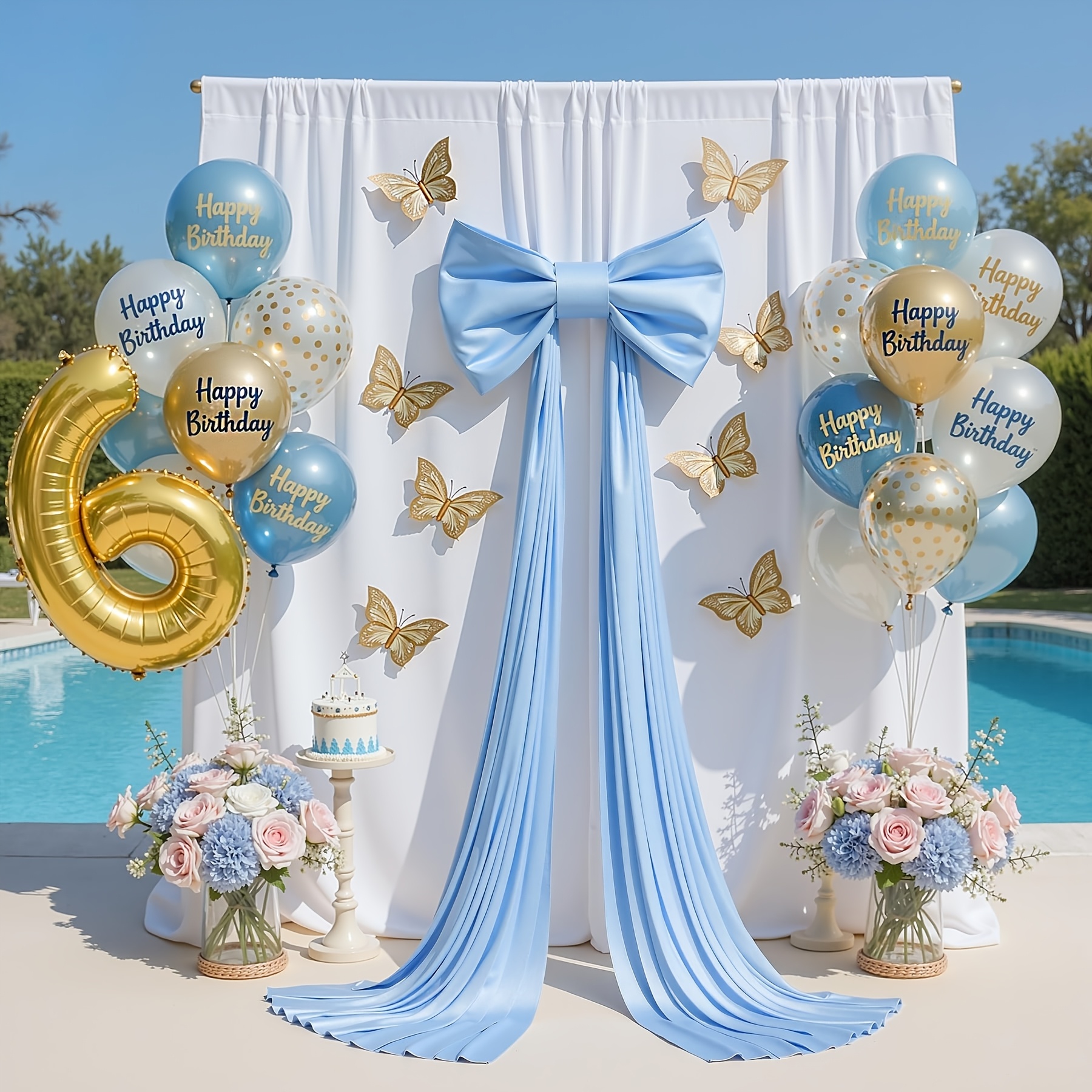 TEMU Extra Large Bow Party Backdrop Coquette Room Decor Enormous Bowknot For Birthday Wedding Baby Bridal Shower Christmas Decoration, Huge Bow Wall